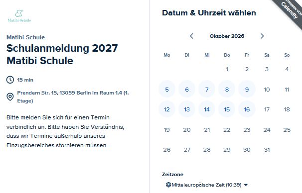 Ansicht Terminkalender
